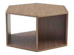 Mesa De Centro|Hauss Spole Mesa de centro hexagonal com espaço de arrumação, 79 x 69,4 x 40 cm - Castanho