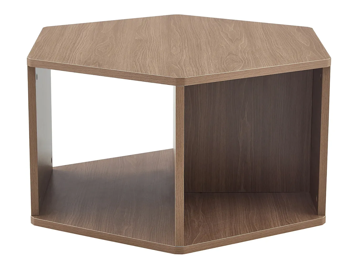 Mesa De Centro|Hauss Spole Mesa de centro hexagonal com espaço de arrumação, 79 x 69,4 x 40 cm - Castanho