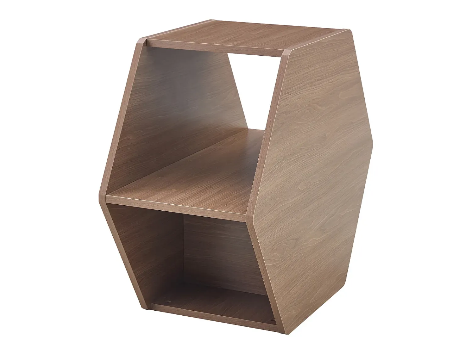 Mesa De Centro|Hauss Spole Mesa de centro hexagonal com espaço de arrumação, 79 x 69,4 x 40 cm - Castanho