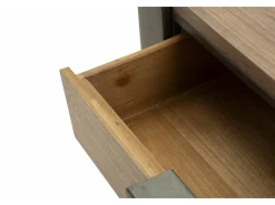 Mesa De Centro*Dmora Mesa de centro Icona, Mesa de centro baixa, Porta-revistas para sofá, Estante de sala, 60x60 h41 cm, Cinza e Castanho Cinzento