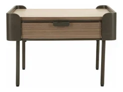 Mesa De Centro*Dmora Mesa de centro Icona, Mesa de centro baixa, Porta-revistas para sofá, Estante de sala, 60x60 h41 cm, Cinza e Castanho Cinzento