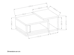Petits-Meubles Mesa de centro Ilyes branco e betão 60cm^ Mesa De Centro