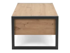 Mesa De Centro*Concept-Usine Mesa de centro industrial Kotor com gaveta e prateleira em carvalho artesanal Castanho