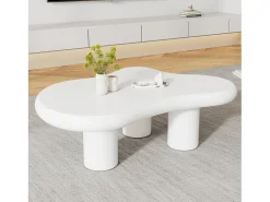 Mesa De Centro*Hauss Spole Mesa de centro irregular em forma de nuvem branca - Madeira MDF 97x67x32cm Branco