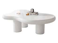 Mesa De Centro*Hauss Spole Mesa de centro irregular em forma de nuvem branca - Madeira MDF 97x67x32cm Branco
