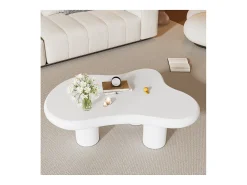 Mesa De Centro*Hauss Spole Mesa de centro irregular em forma de nuvem branca - Madeira MDF 97x67x32cm Branco