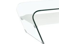 Vente-unique Mesa de centro KELLY - Vidro temperado - Lacada a branco^ Mesa De Centro