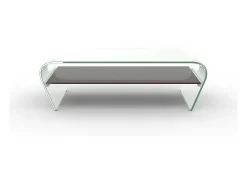 Mesa De Centro*Vente-unique Mesa de centro KELLY - Vidro temperado - Mesinha preta lacada Transparente / Preto