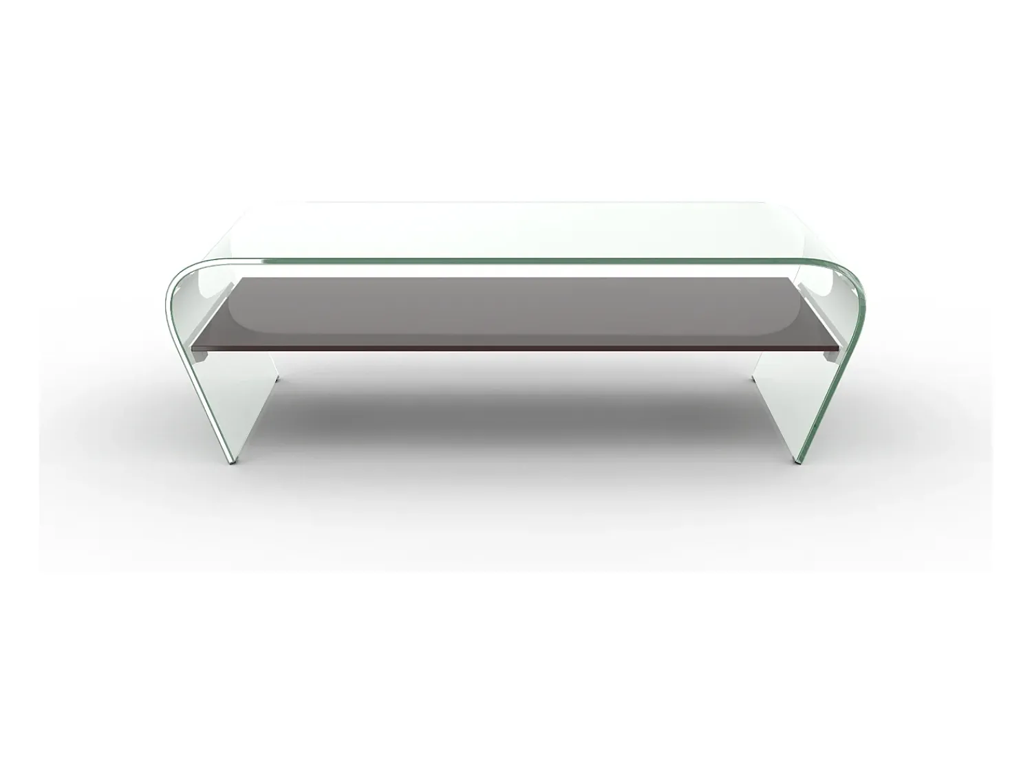 Mesa De Centro*Vente-unique Mesa de centro KELLY - Vidro temperado - Mesinha preta lacada Transparente / Preto