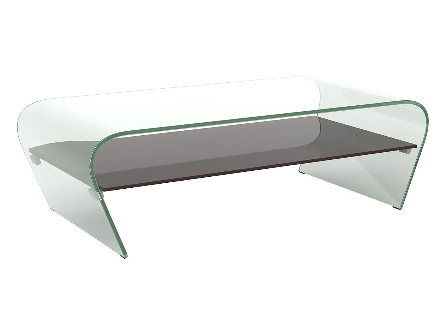 Mesa De Centro*Vente-unique Mesa de centro KELLY - Vidro temperado - Mesinha preta lacada Transparente / Preto