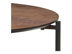 Atmosphera Mesa de centro Kemi de 2 andares em nogueira preta 52x36 cm^ Mesa De Centro