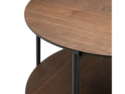 Atmosphera Mesa de centro Kemi de 2 andares em nogueira preta 52x36 cm^ Mesa De Centro