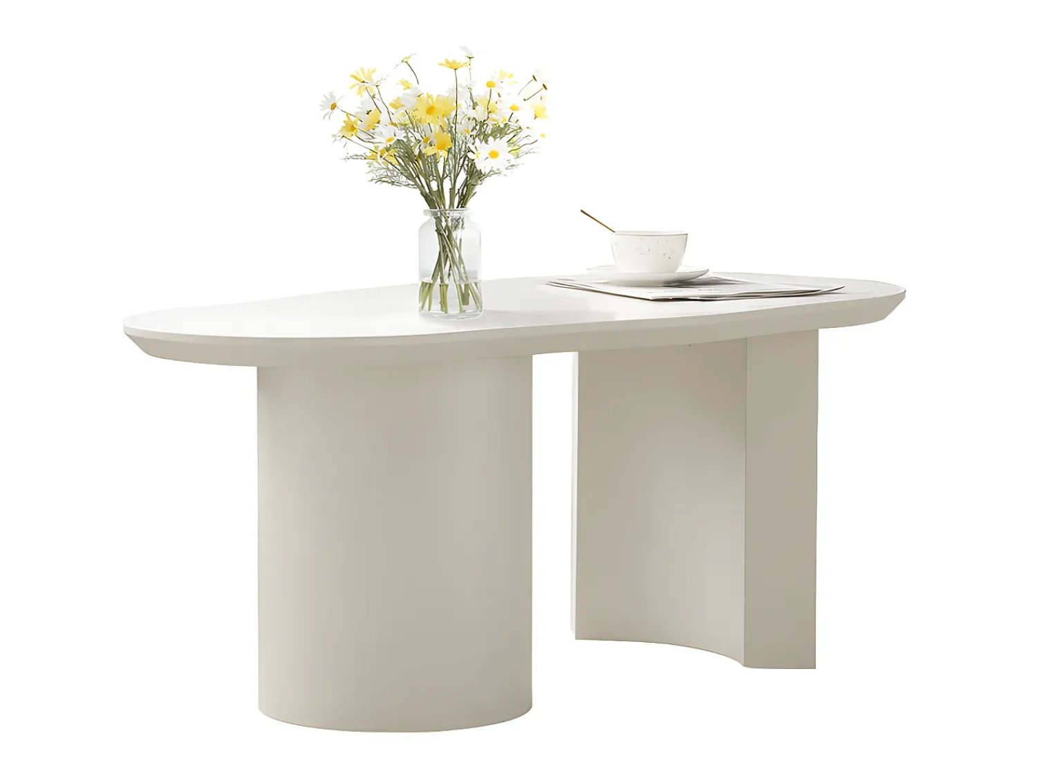 ModernLuxe Mesa de centro L 100cm - com tampo curvo irregular e elegante -^ Mesa De Centro