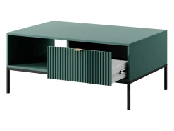 Mesa de centro: labrador, preta, 104 x 46 x 68 cm, alças douradas^ Mesa De Centro