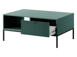 Mesa De Centro| Mesa de centro: labrador, Preto, 104 x 46 x 68 cm, puxadores Pretos Verde