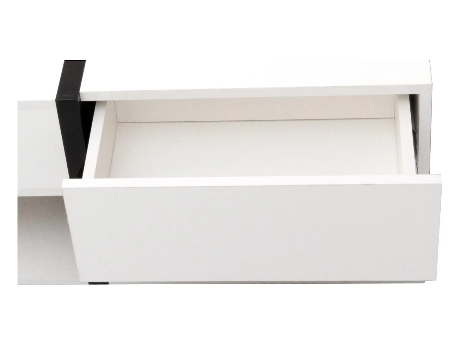 Hauss Spole Mesa de centro lacada de alto brilho com 4 gavetas - Design linear - Branca 78 x 78 x 36 cm^ Mesa De Centro
