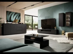 Mesa de centro laminada preta 100x60 cm^ Mesa De Centro