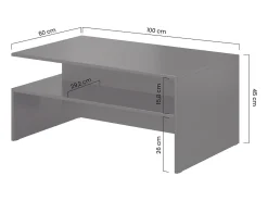 Mesa de centro laminada preta 100x60 cm^ Mesa De Centro