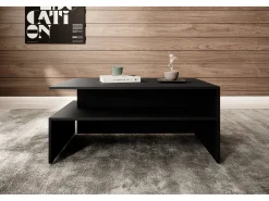 Mesa de centro laminada preta 100x60 cm^ Mesa De Centro