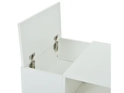 Mesa De Centro|Merax Mesa de centro laqueada de alto brilho - 100 x 50 x 40 cm - com 1 gaveta + LEDs + 6 compartimentos de armazenamento - aglomerado - branca Branco