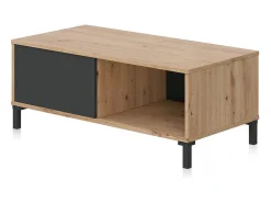 Mesa De Centro|duehome Mesa de centro Lea Gris Antracita - Roble Nodi Cinzento