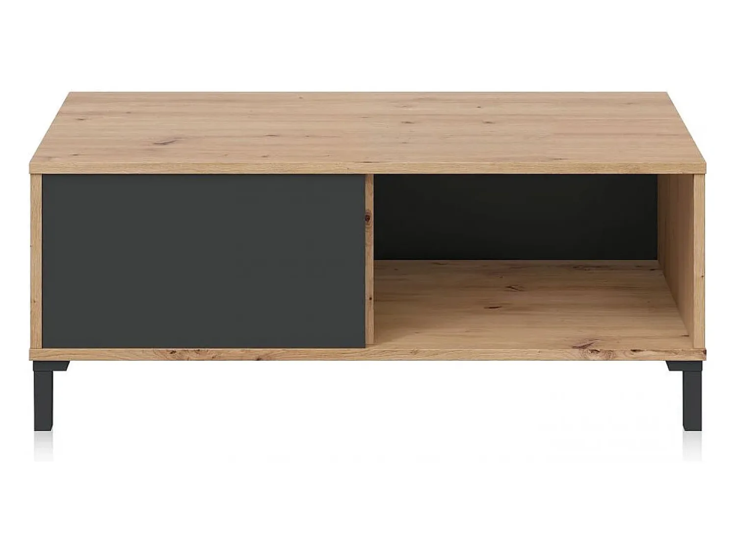 Mesa De Centro|duehome Mesa de centro Lea Gris Antracita - Roble Nodi Cinzento