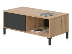 Mesa De Centro|duehome Mesa de centro Lea Gris Antracita - Roble Nodi Cinzento