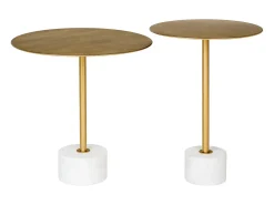 Discount Mesa de Centro Lecco, Latão, 51x51x52 cm, Kendra Home Dourado