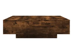 Mesa De Centro*vidaxl Mesa de centro LED em carvalho defumado 100x100x31 cm Natural escuro