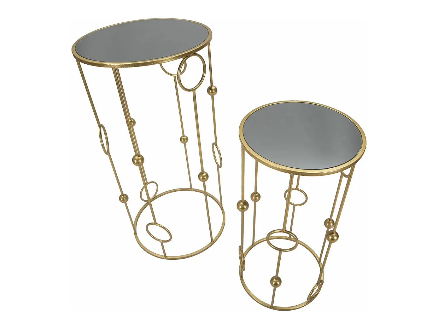 Outlet Dmora Mesa de centro Leonid, Mesa de centro baixa, Porta-revistas para sofá, Estante de sala, 50x50 h100 cm, Dourado