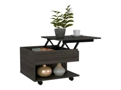 Mesa De Centro*TuHome Mesa de centro Luanda com rodízios , 29.46 cm X 79.75 cm X 54.35 cm , Carvão vegetal Cinzento