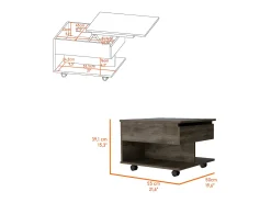 TuHome Mesa de centro Luanda em Melamina, com gaveta em calha metálica , 38.86 cm X 54.86 cm X 49.78 cm ,^ Mesa De Centro