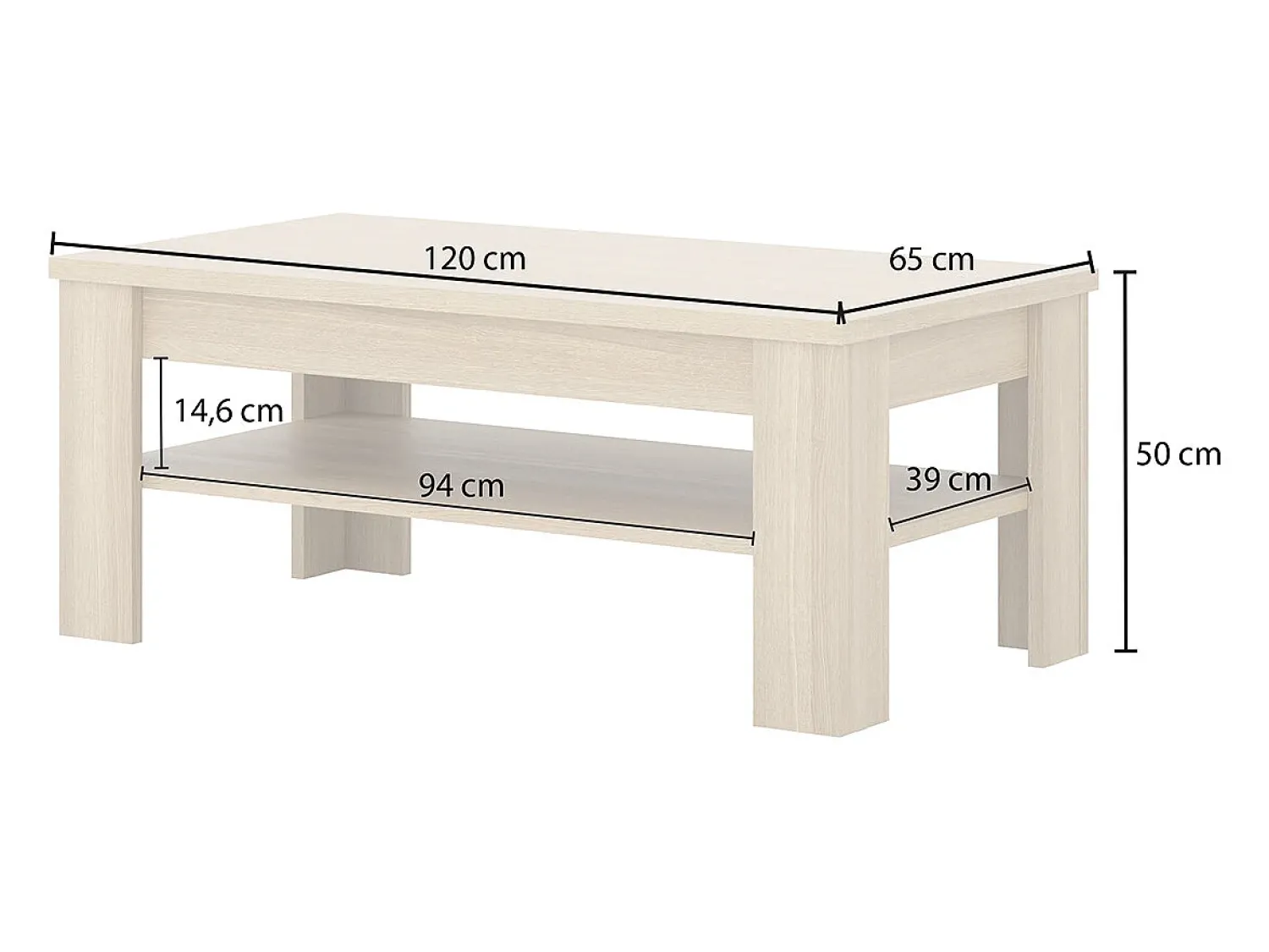 Petits-Meubles Mesa de centro Lucius madeira 50cm^ Mesa De Centro