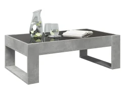Mesa De Centro|vidaxl Mesa de centro luzes LED Infinity 90x53x30 cm cimento Cinzento