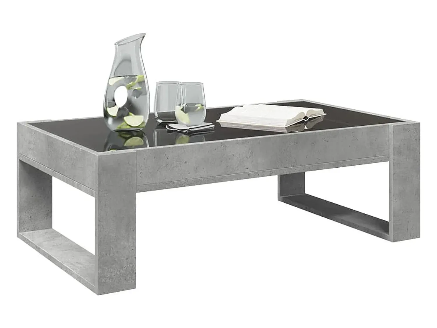 Mesa De Centro|vidaxl Mesa de centro luzes LED Infinity 90x53x30 cm cimento Cinzento