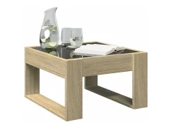 Discount vidaxl Mesa de centro luzes LED Infinity 50x53x30 cm carvalho sonoma Natural claro