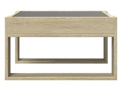 Discount vidaxl Mesa de centro luzes LED Infinity 50x53x30 cm carvalho sonoma Natural claro