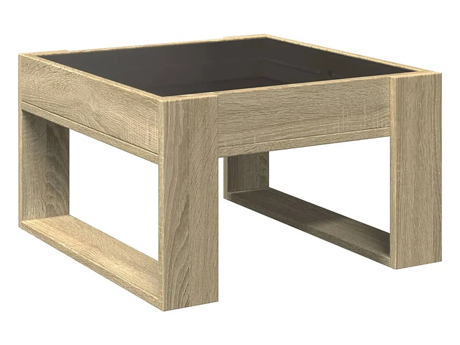 Discount vidaxl Mesa de centro luzes LED Infinity 50x53x30 cm carvalho sonoma Natural claro