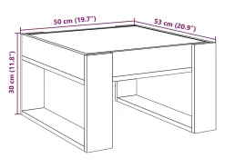 Discount vidaxl Mesa de centro luzes LED Infinity 50x53x30 cm carvalho sonoma Natural claro