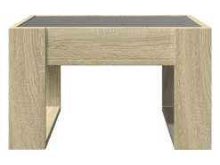 Discount vidaxl Mesa de centro luzes LED Infinity 50x53x30 cm carvalho sonoma Natural claro