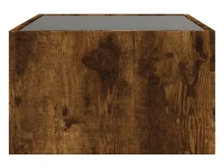 Hot vidaxl Mesa de centro luzes LED Infinity 70x50x30 cm carvalho fumado Natural claro