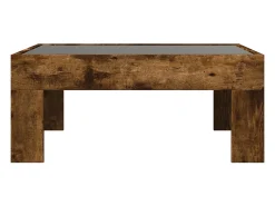 Hot vidaxl Mesa de centro luzes LED Infinity 70x50x30 cm carvalho fumado Natural claro