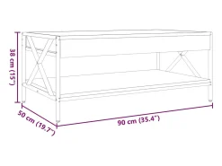 Mesa De Centro|vidaxl Mesa de centro luzes LED Infinity 90x50x38 cm carvalho sonoma Natural claro