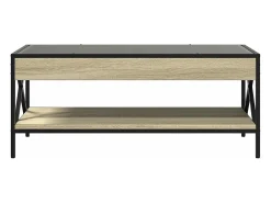 Mesa De Centro|vidaxl Mesa de centro luzes LED Infinity 90x50x38 cm carvalho sonoma Natural claro