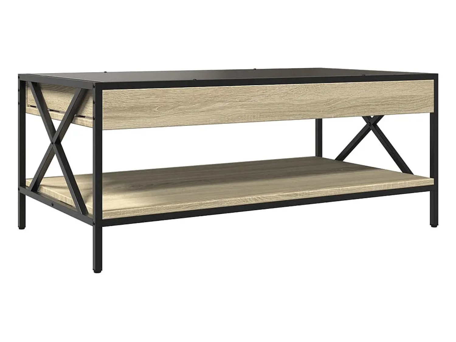 Mesa De Centro|vidaxl Mesa de centro luzes LED Infinity 90x50x38 cm carvalho sonoma Natural claro
