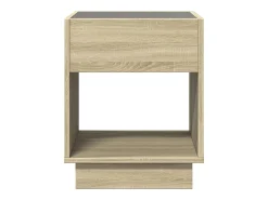 Mesa De Centro*vidaxl Mesa de centro luzes LED Infinity 40x40x50 cm carvalho sonoma Natural claro