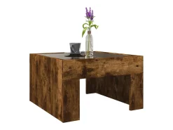 Mesa De Centro*vidaxl Mesa de centro luzes LED Infinity 50x50x30 cm carvalho fumado Natural claro