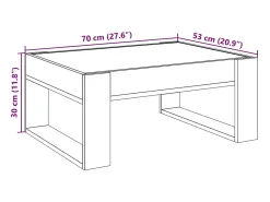 Mesa De Centro|vidaxl Mesa de centro luzes LED Infinity 70x53x30 cm sonoma Cinzento