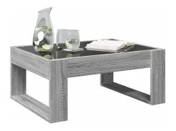 Mesa De Centro|vidaxl Mesa de centro luzes LED Infinity 70x53x30 cm sonoma Cinzento