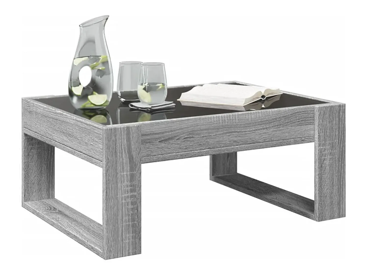 Mesa De Centro|vidaxl Mesa de centro luzes LED Infinity 70x53x30 cm sonoma Cinzento